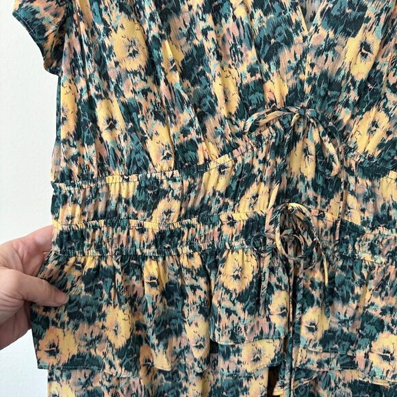 Ulla Johnson 100% Silk Avia Dress Size 16 Begonia Floral Print Spring Summer 22 - Picture 4 of 11